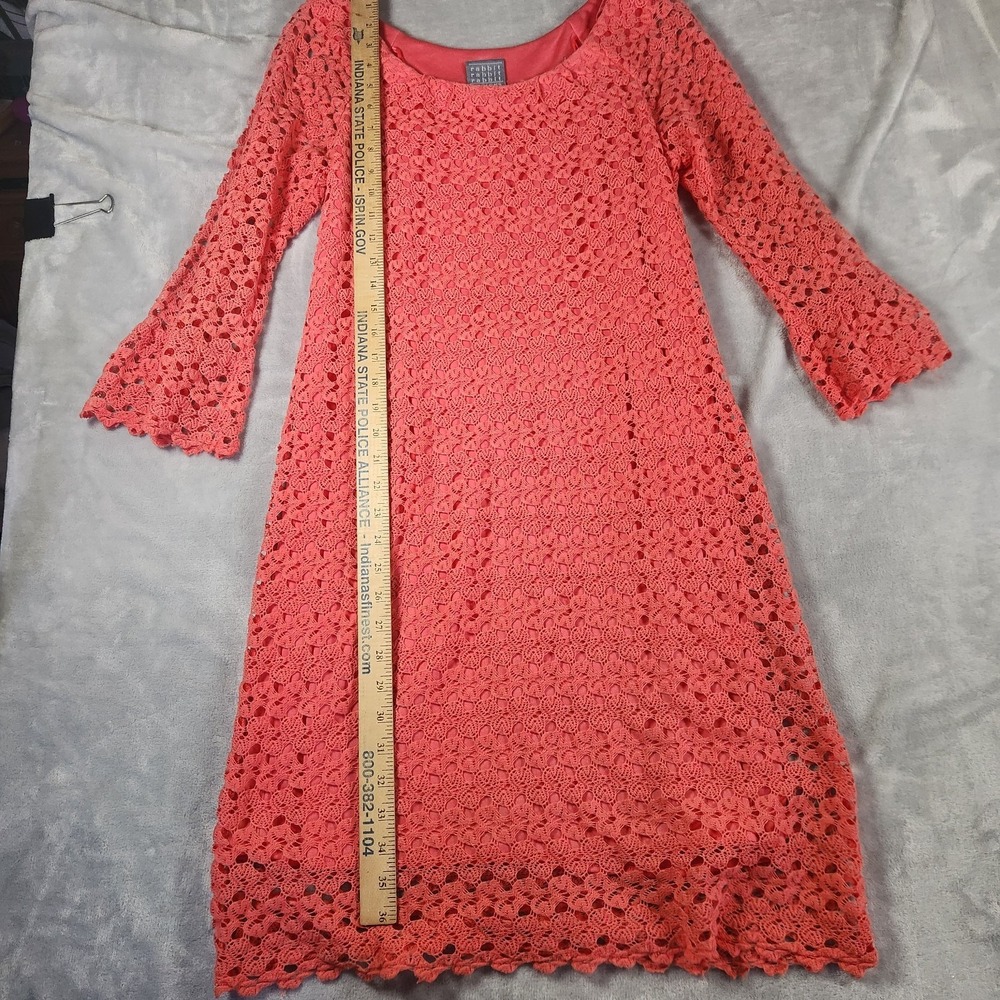 Rabbit Rabbit Rabbit Designs Half Bell Sleeve Lace Overlay Dress 10 Cottagecore - Picture 2 of 6